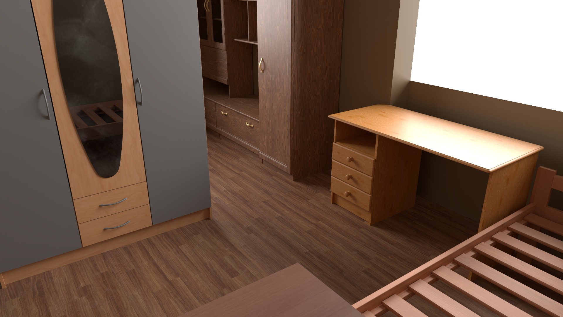 Blender render: 5 pieces textured